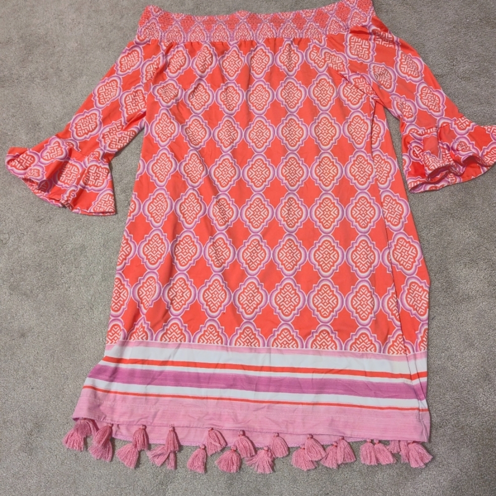 Cabana Life Off Shoulder Knee Length Dress